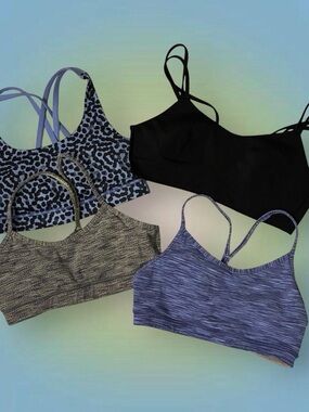 Lululemon Bralette Set - Black, Blue, Gray, Leopard
